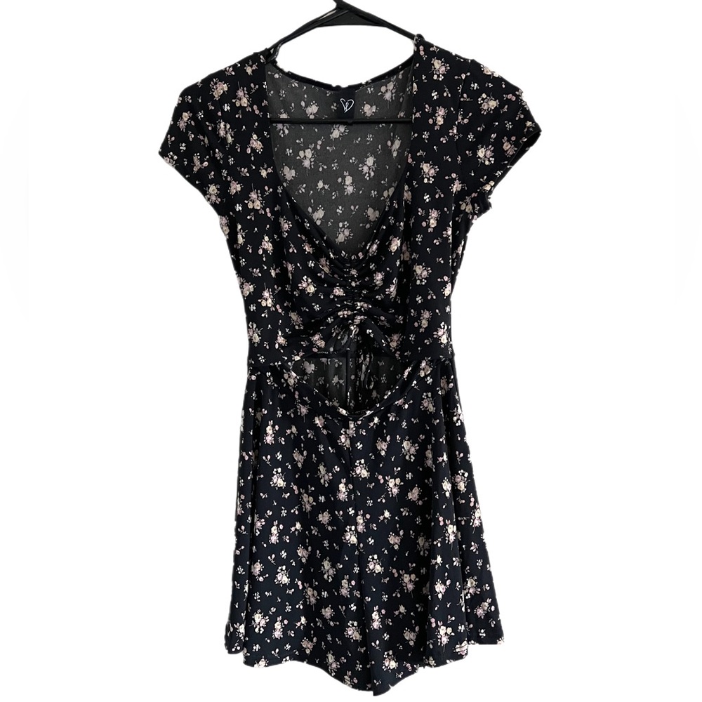 Cut Out Floral Romper